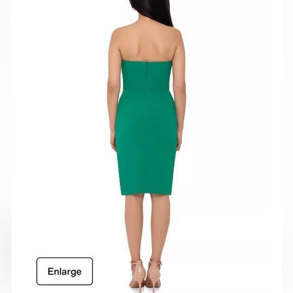 Betsy & Adam Strapless Green Ruffle Dress - Picture 7 of 7